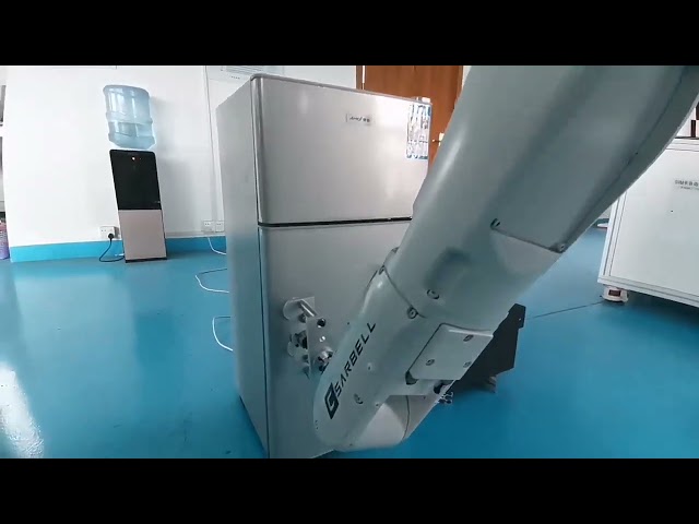 Videos de la empresa sobre Robotic arm for microwave door durability test