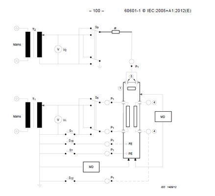 Especificación técnica del probador de la descarga del Actual-terminal del contacto IEC60601/IEC60990